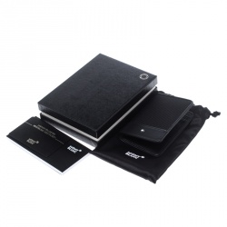 Pre Owned Montblanc Black Canvas and Leather Nightflight Card Holder