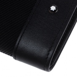 Pre Owned Montblanc Black Canvas and Leather Nightflight Card Holder