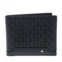 Montblanc Black Coated Canvas and Leather Signature Bifold Wallet