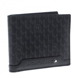 Montblanc Black Coated Canvas and Leather Signature Bifold Wallet