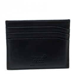 Pre Owned Montblanc Black Leather Meisterstuck Card Holder 6CC