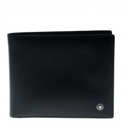 Pre Owned Montblanc Black Leather Westside Bifold Wallet