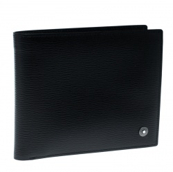 Pre Owned Montblanc Black Leather Westside Bifold Wallet