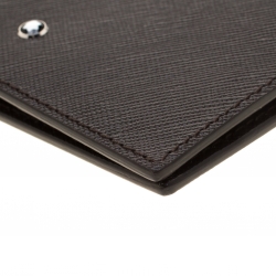 Pre Owned Montblanc Dark Brown Leather Bifold Wallet