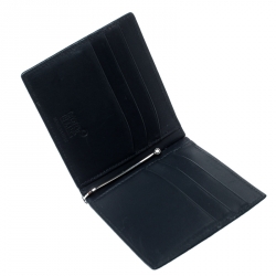 Pre Owned Montblanc Aquamarine Croc Embossed Leather Miesterstuck Bifold Wallet