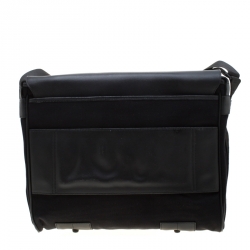 Mont Blanc Black Nylon and Leather NightFlight Messenger Bag