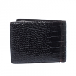 Montblanc Black Crocodile Embossed Leather Bifold Wallet 9CC