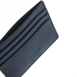 Pre Owned Montblanc Navy Blue Leather Meisterstuck Card Holder 6CC