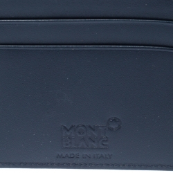 Pre Owned Montblanc Navy Blue Leather Meisterstuck Card Holder 6CC