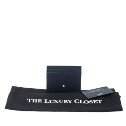 Pre Owned Montblanc Navy Blue Leather Meisterstuck Card Holder 6CC