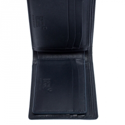 Pre Owned Montblanc Blue Croc Embossed Leather Meisterstuck Bifold Wallet
