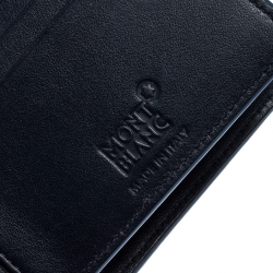 Pre Owned Montblanc Blue Croc Embossed Leather Meisterstuck Bifold Wallet