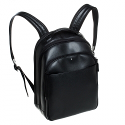 Montblanc Black Leather Extreme Rucksacks 3 Components Backpack              