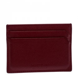 Pre Owned Montblanc Red Leather Meisterstuck Card Holder 6CC