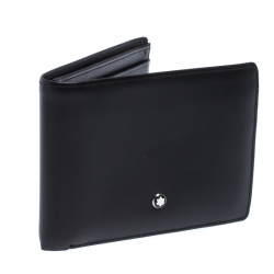 Pre Owned Montblanc Black Leather Meisterstuck Bifold Wallet