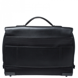 Pre Owned Montblanc Black Leather and Nylon Briefcase