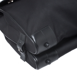 Pre Owned Montblanc Black Leather and Nylon Briefcase