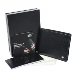 Pre Owned Montblanc Black Leather Westside Bifold Wallet