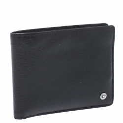 Pre Owned Montblanc Black Leather Westside Bifold Wallet