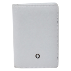 Montblanc White Leather Meisterstuck Card Holder