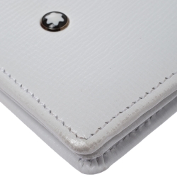 Montblanc White Leather Meisterstuck Card Holder