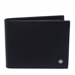 Pre Owned Montblanc Black Leather West Side Bifold Wallet and Montblanc Skywalker Pen Set