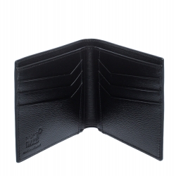 Pre Owned Montblanc Black Leather West Side Bifold Wallet and Montblanc Skywalker Pen Set