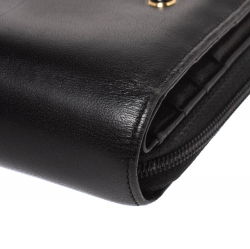 Pre Owned Montblanc Black Leather Meisterstuck Compact Wallet