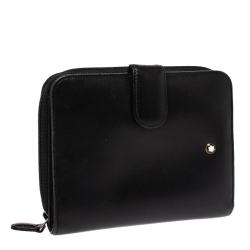 Pre Owned Montblanc Black Leather Meisterstuck Compact Wallet