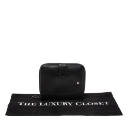 Pre Owned Montblanc Black Leather Meisterstuck Compact Wallet