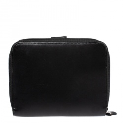 Pre Owned Montblanc Black Leather Meisterstuck Compact Wallet