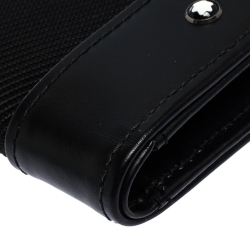 Pre Owned Montblanc Black Fabric and Leather Nightflight Cardholder
