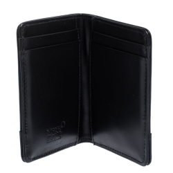 Pre Owned Montblanc Black Fabric and Leather Nightflight Cardholder