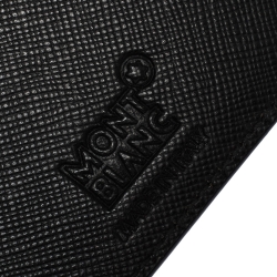 Pre Owned Montblanc Black Signature Coated Canvas and Leather Money Clip Card Holder