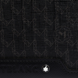 Pre Owned Montblanc Black Signature Coated Canvas and Leather Money Clip Card Holder