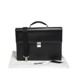 Montblanc Black Leather Meisterstück Double Gusset Briefcase