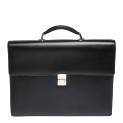 Montblanc Black Leather Meisterstück Double Gusset Briefcase
