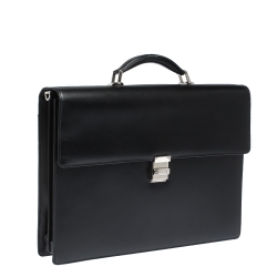 Montblanc Black Leather Meisterstück Double Gusset Briefcase