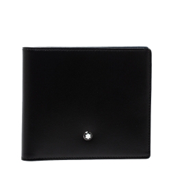 Pre Owned Montblanc Black Leather Meisterstuck Bifold Wallet