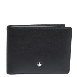 Pre Owned Montblanc Black Leather Meisterstuck Bifold Wallet