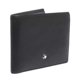 Pre Owned Montblanc Black Leather Meisterstuck Bifold Wallet