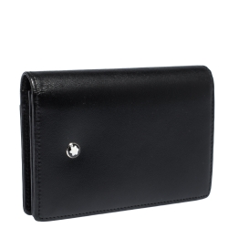 Pre Owned Montblanc Black Leather Meisterstuck Business Card Holder