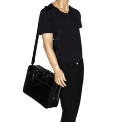 Montblanc Black Leather Sartorial Double Zip Briefcase