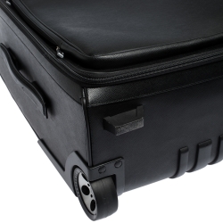 Pre Owned Montblanc Black Leather Nightflight On Board Luggage