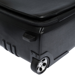 Pre Owned Montblanc Black Leather Nightflight On Board Luggage