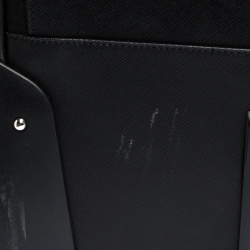 Pre Owned Montblanc Black Leather Nightflight On Board Luggage