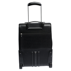 Pre Owned Montblanc Black Leather Nightflight On Board Luggage