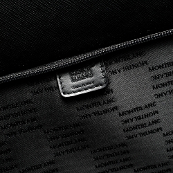 Pre Owned Montblanc Black Leather Nightflight On Board Luggage