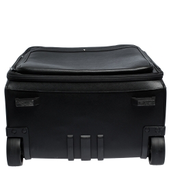 Pre Owned Montblanc Black Leather Nightflight On Board Luggage