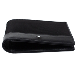 Pre Owned Montblanc Black Nylon and Leather Nightflight 6CC Wallet